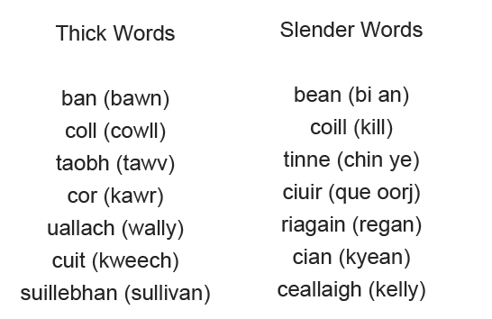 Irish Examples
